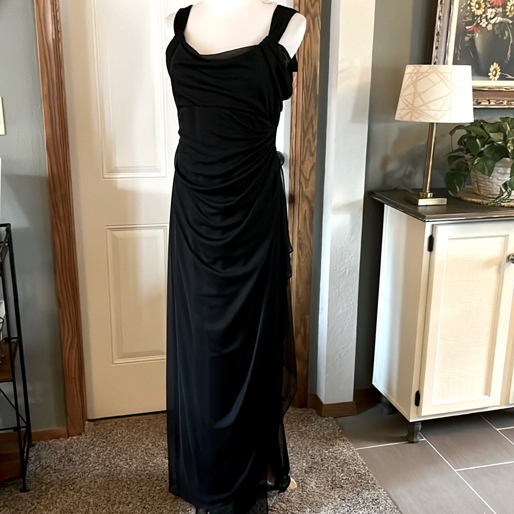 Alex Evening Black Cold Shoulder Dress